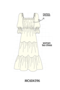 Cream smocked mom tiered dress