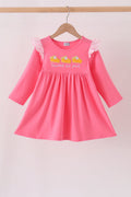 Pink sweet as pie embroidery ruffle dress