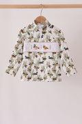 Duck embroidery half-zip pullover