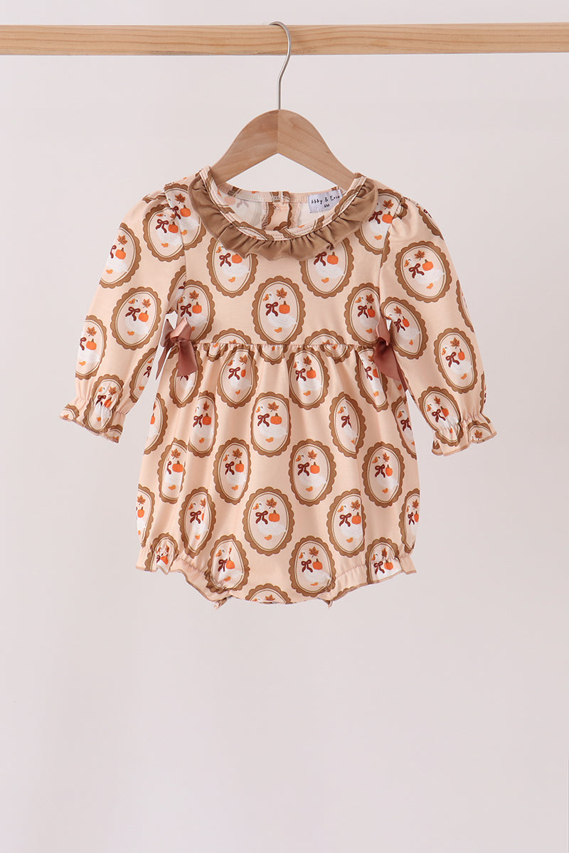 Brown goose pumpkin ruffle bubble