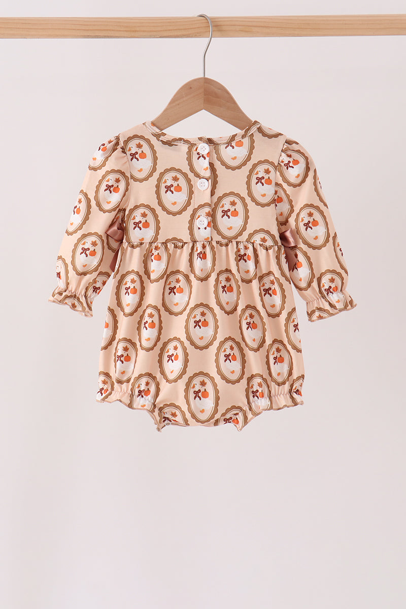 Brown goose pumpkin ruffle bubble