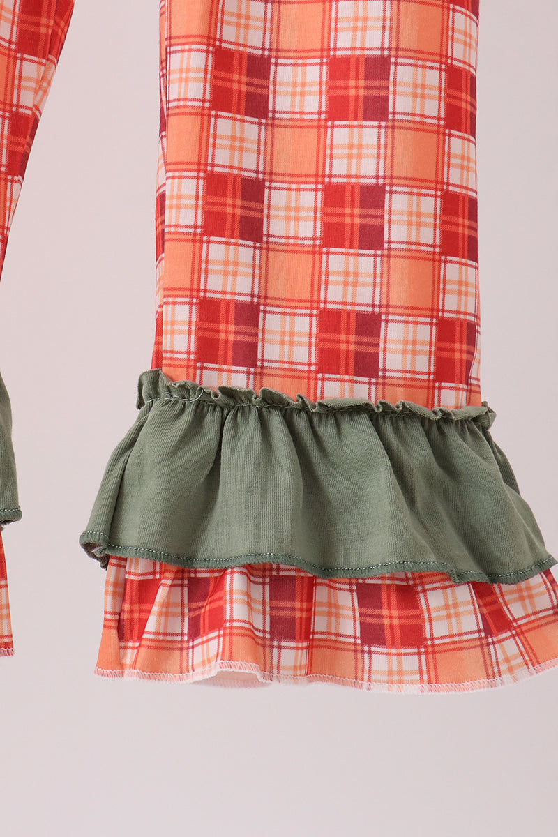 Green Pumpkin Embroidery 2Cp Jumpsuit Set