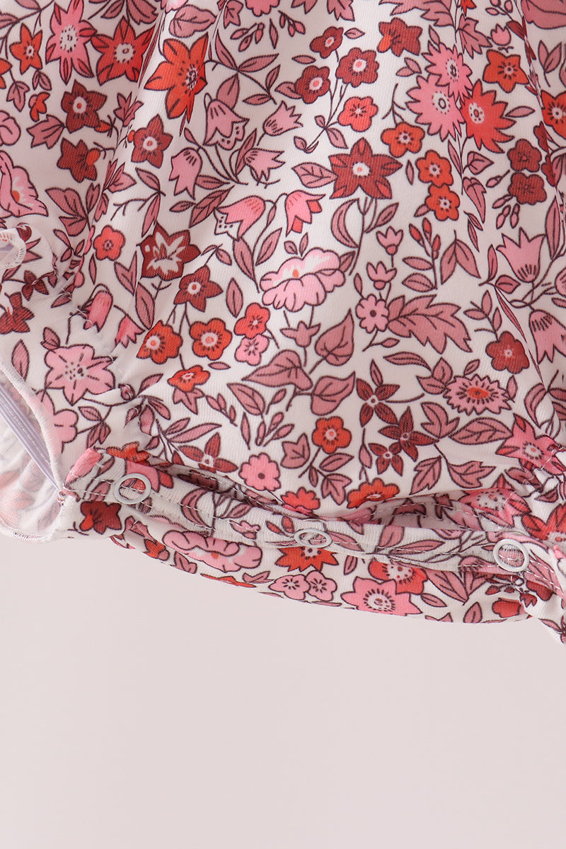 Maroon Thankful Floral Leaves Embroidey Bubble