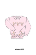 Pink Floral Bow Applique Top