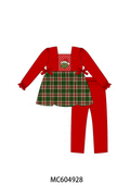 Red Grinch Smocked Pants Set