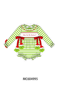 Green Stripe Grinch Applique Bubble
