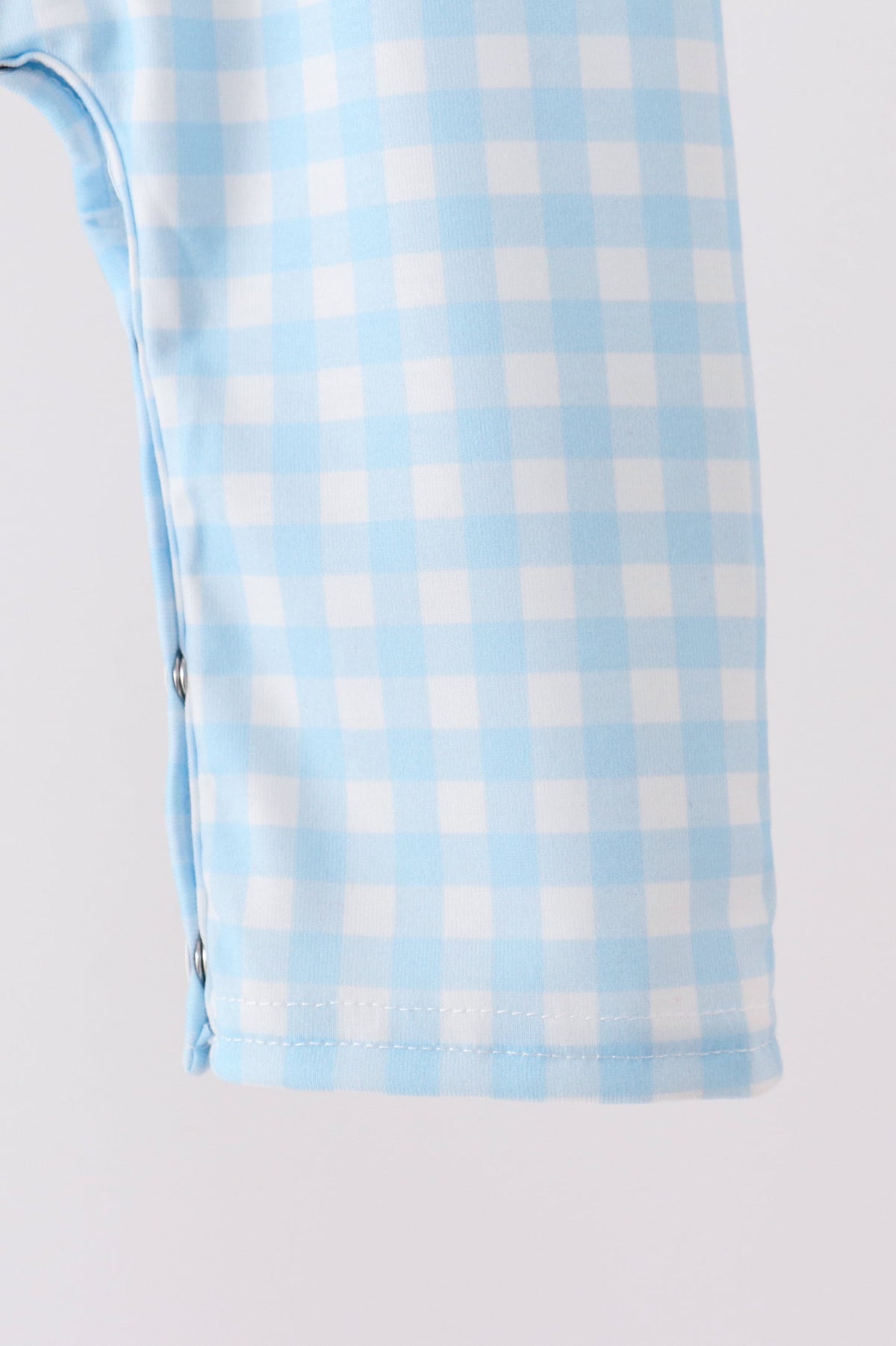 Blue Candy Cane Embroidery Gingham JonJon