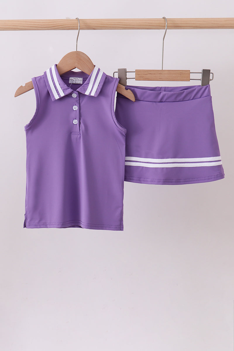Purple active 2pc skort set