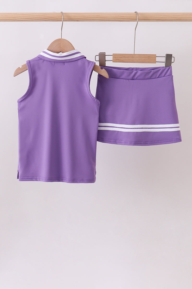 Purple active 2pc skort set