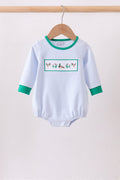 Green Duck Embroidery Stripe Bubble