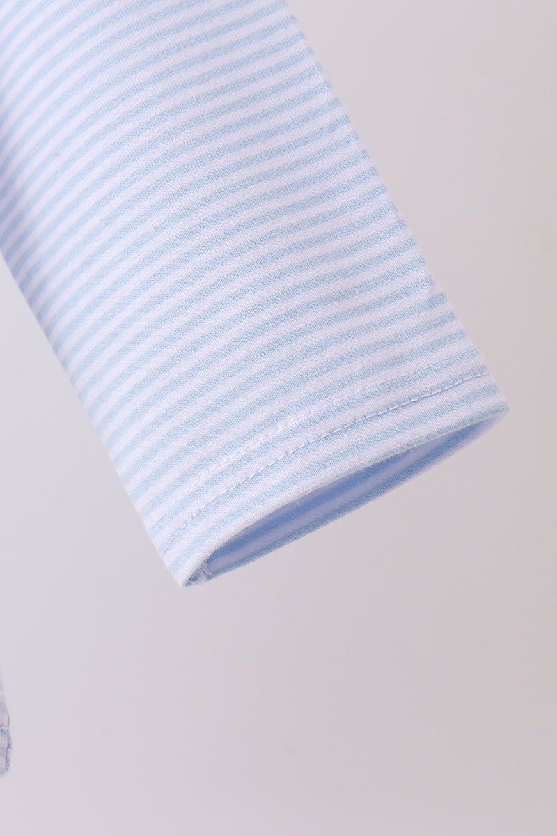 Blue Stripe Duck Embroidery Pullover