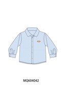 Blue turkey embroidery button down shirt