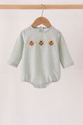 Beige turkey embroidery gingham bubble