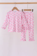 Pink santa claus bamboo pajama set