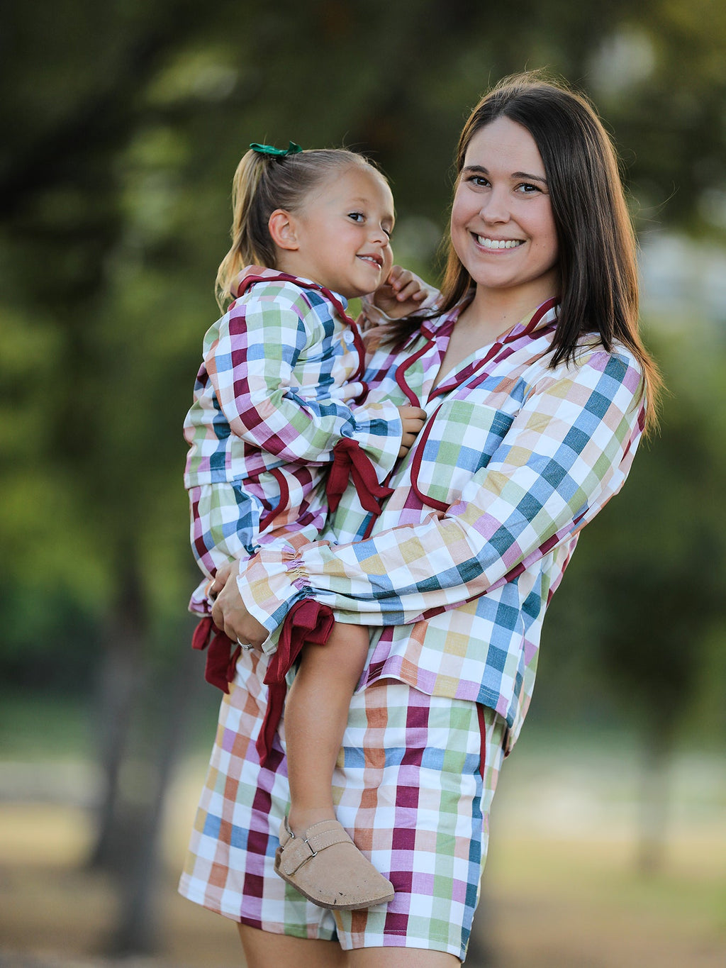 Mommy And Me Fall Plaid Pajama Set