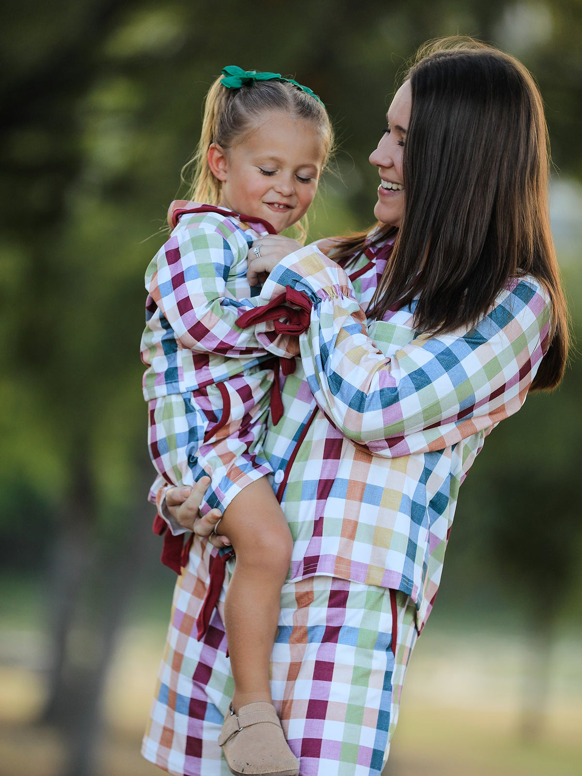 Mommy And Me Fall Plaid Pajama Set