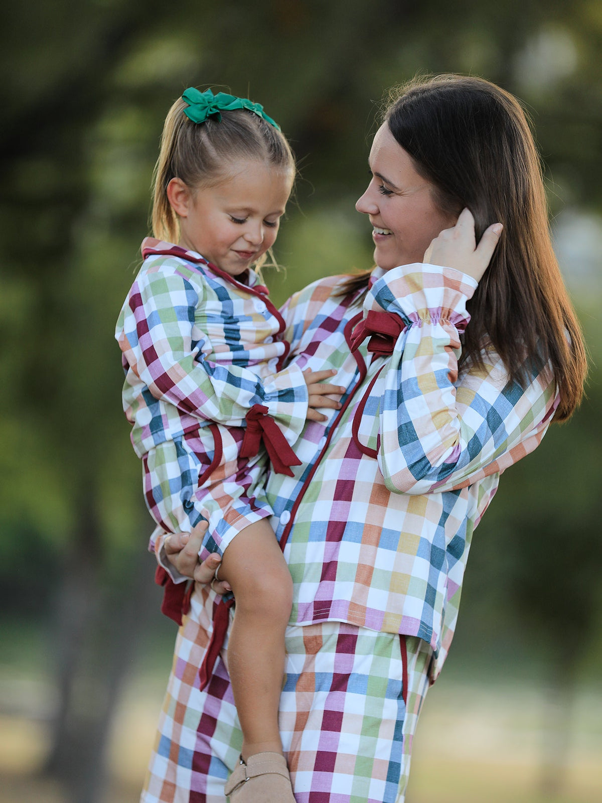Mommy And Me Fall Plaid Pajama Set