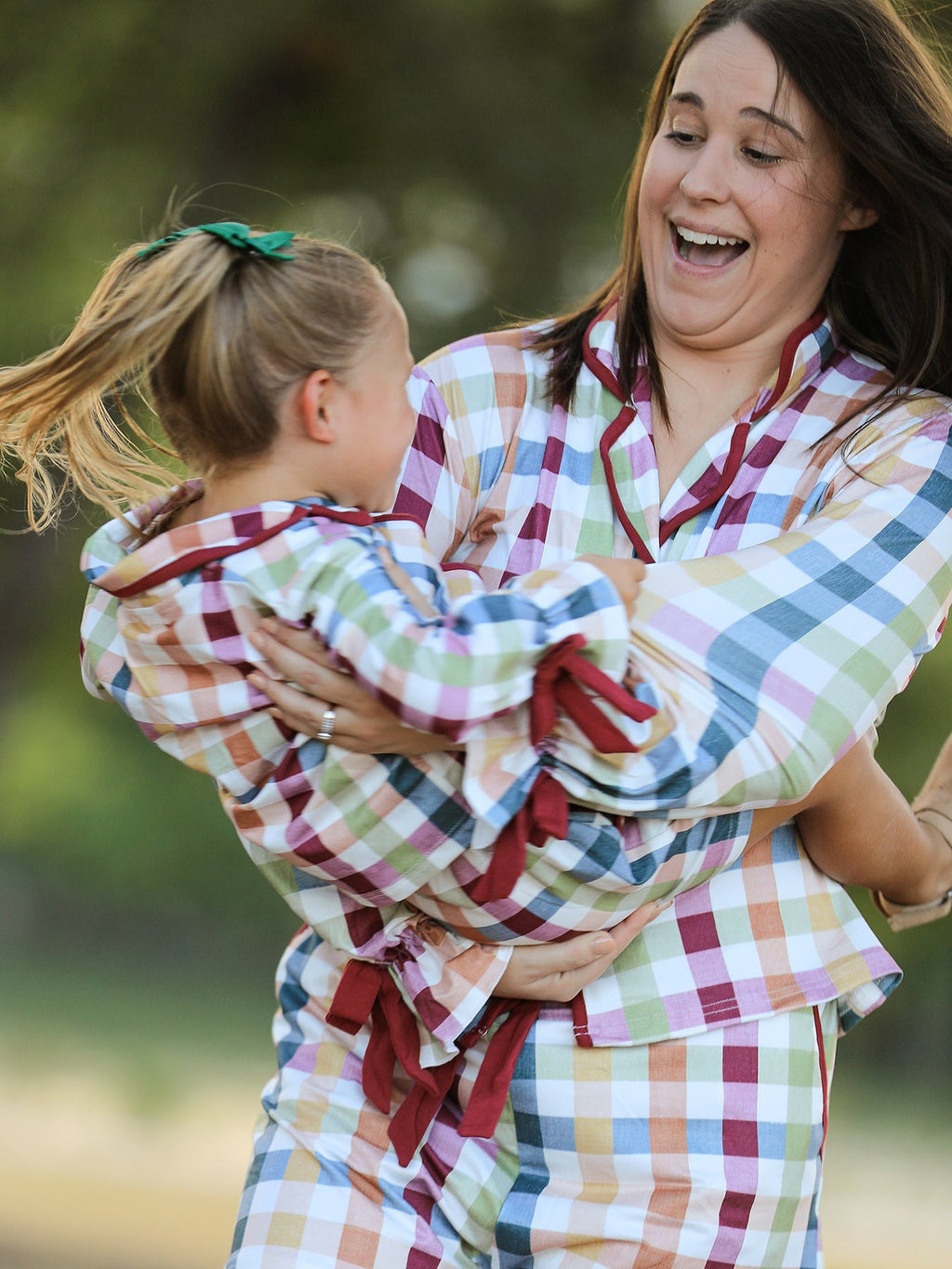 Mommy And Me Fall Plaid Pajama Set