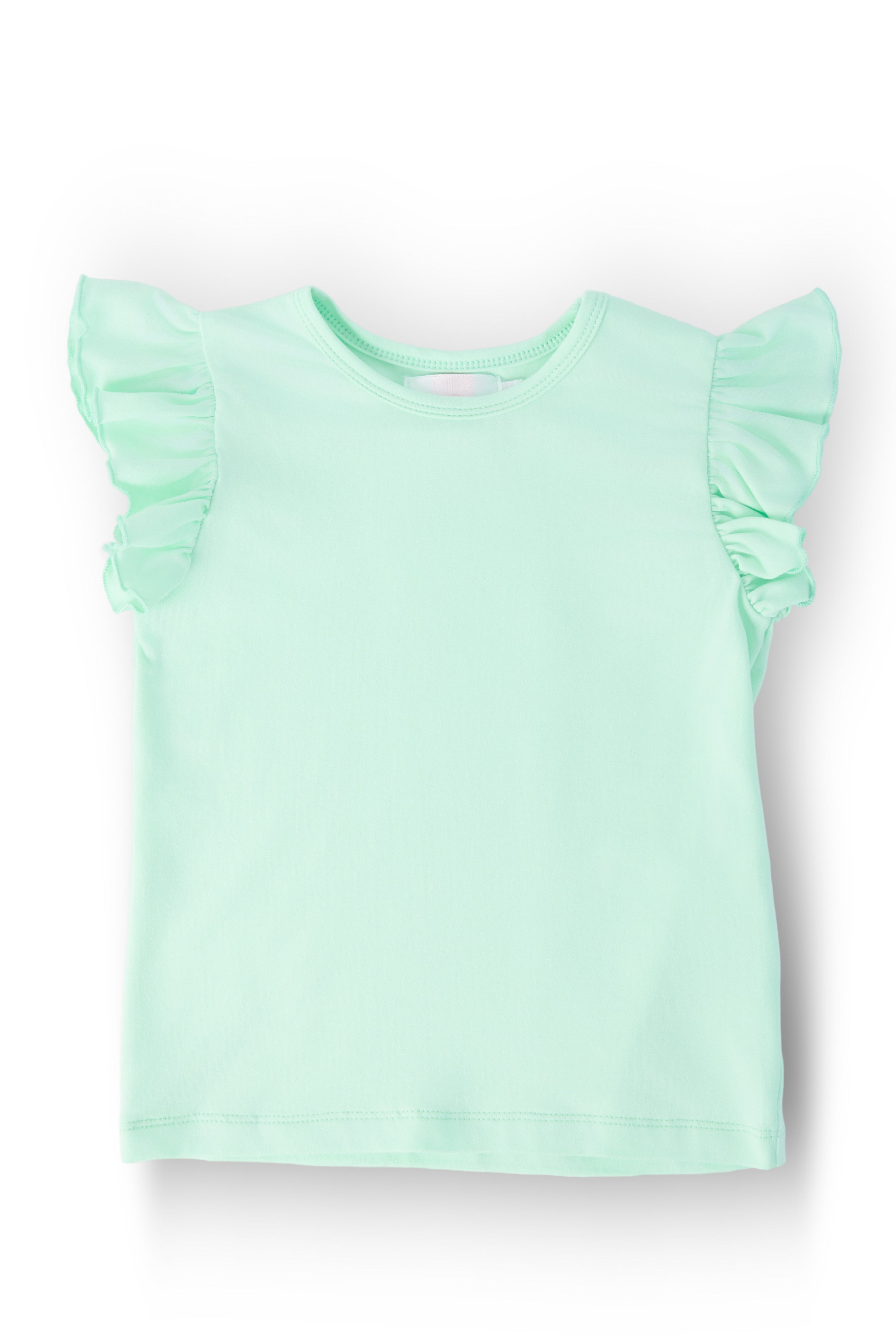 Pastel Green S/S Ruffle Tee
