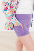 Playful Purple Active Shorty Shorts