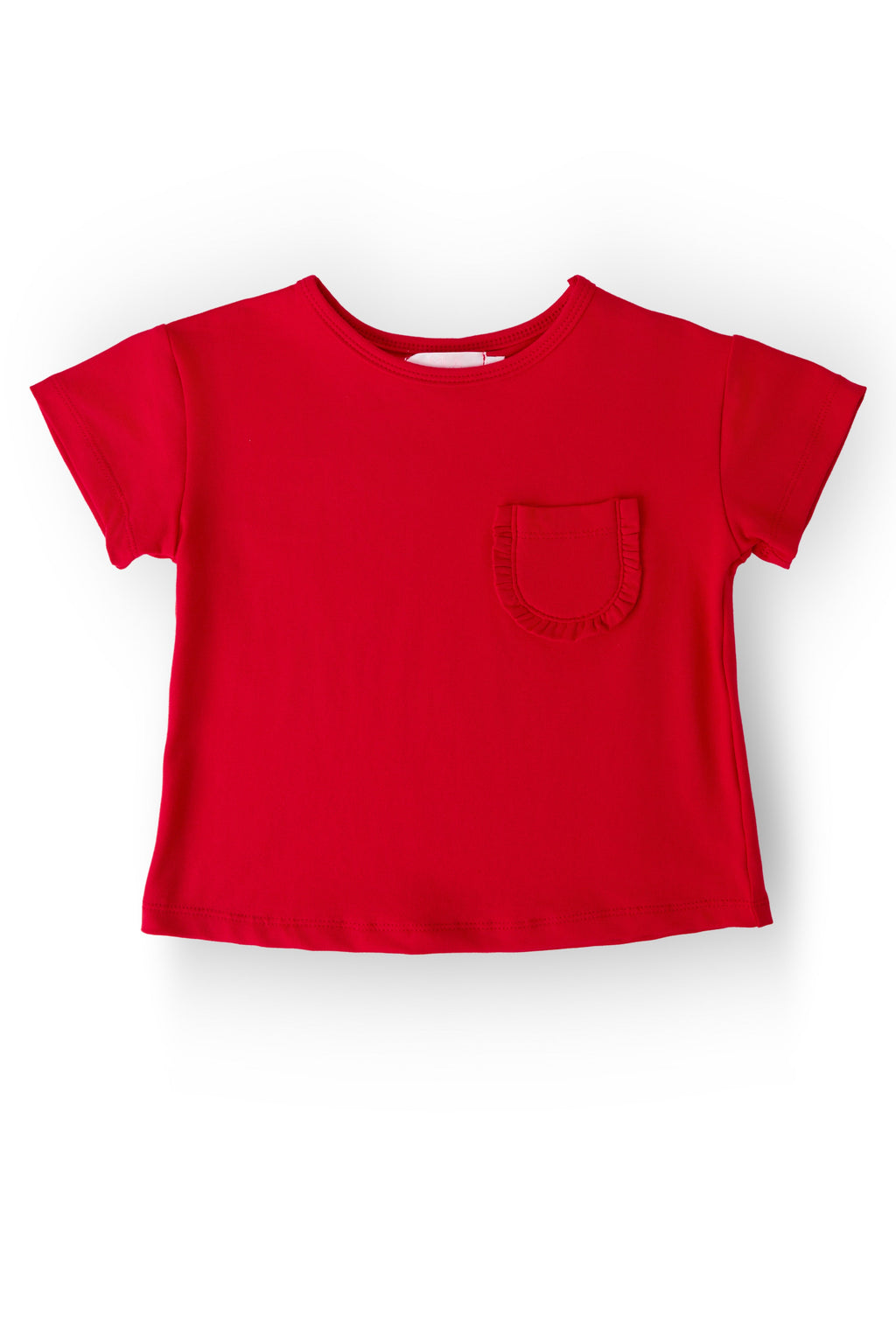 Red Ruffle Pocket Tee