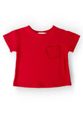 Red Ruffle Pocket Tee