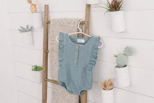 Seafoam Organic Baby Romper