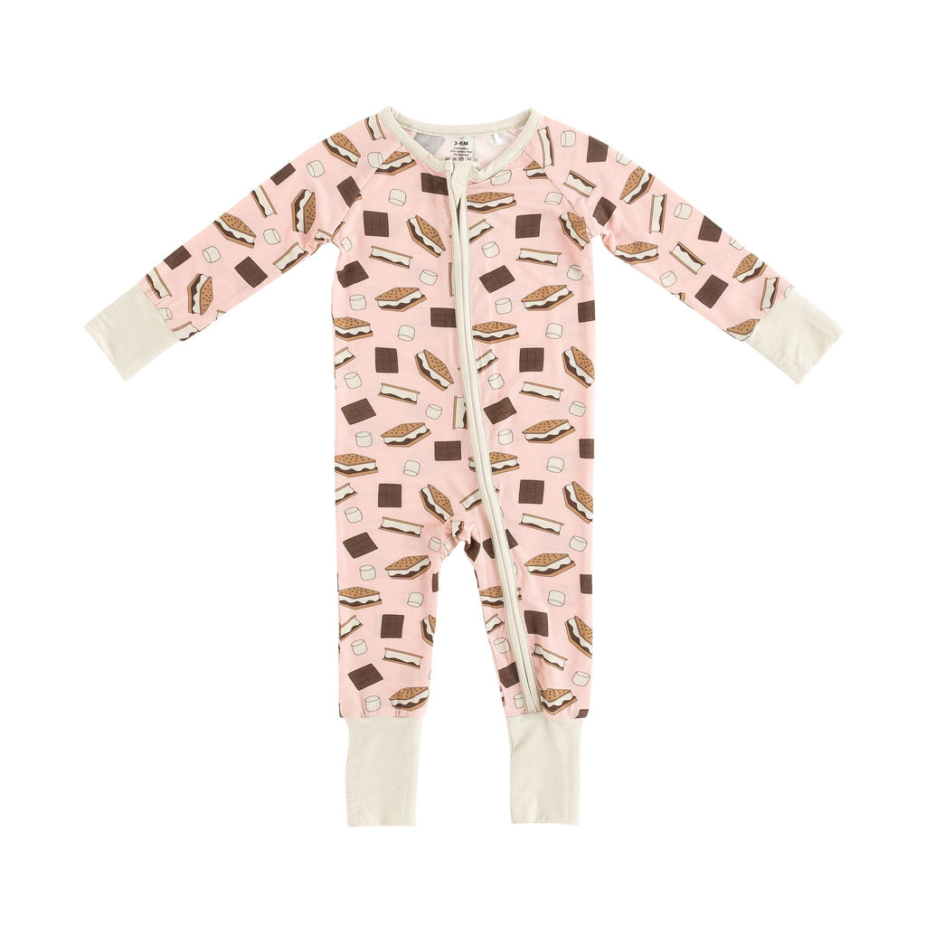 S'more to Love (Convertible Zip Footies) - Pink