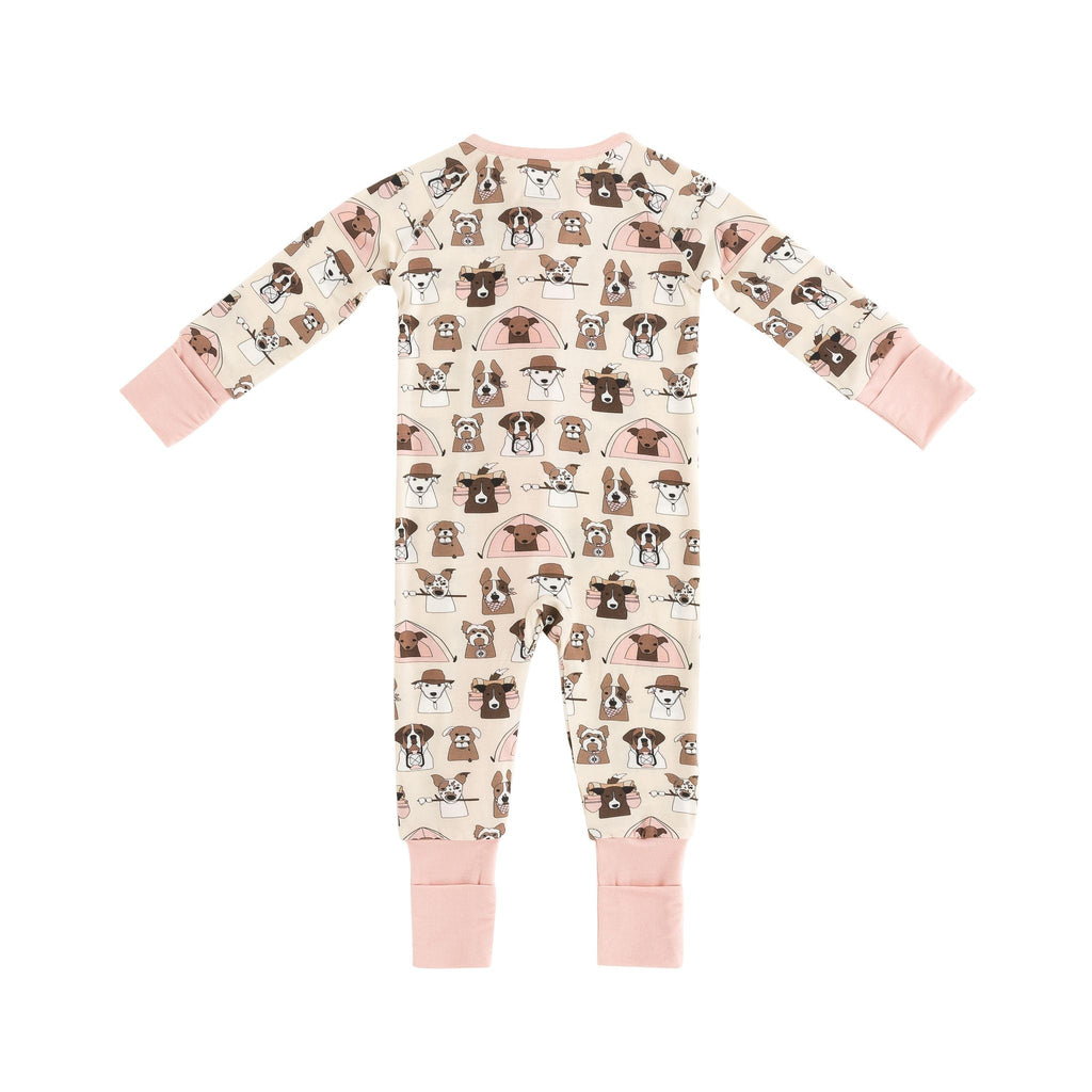 Camp Paws (Convertible Zip Footies) - Pink