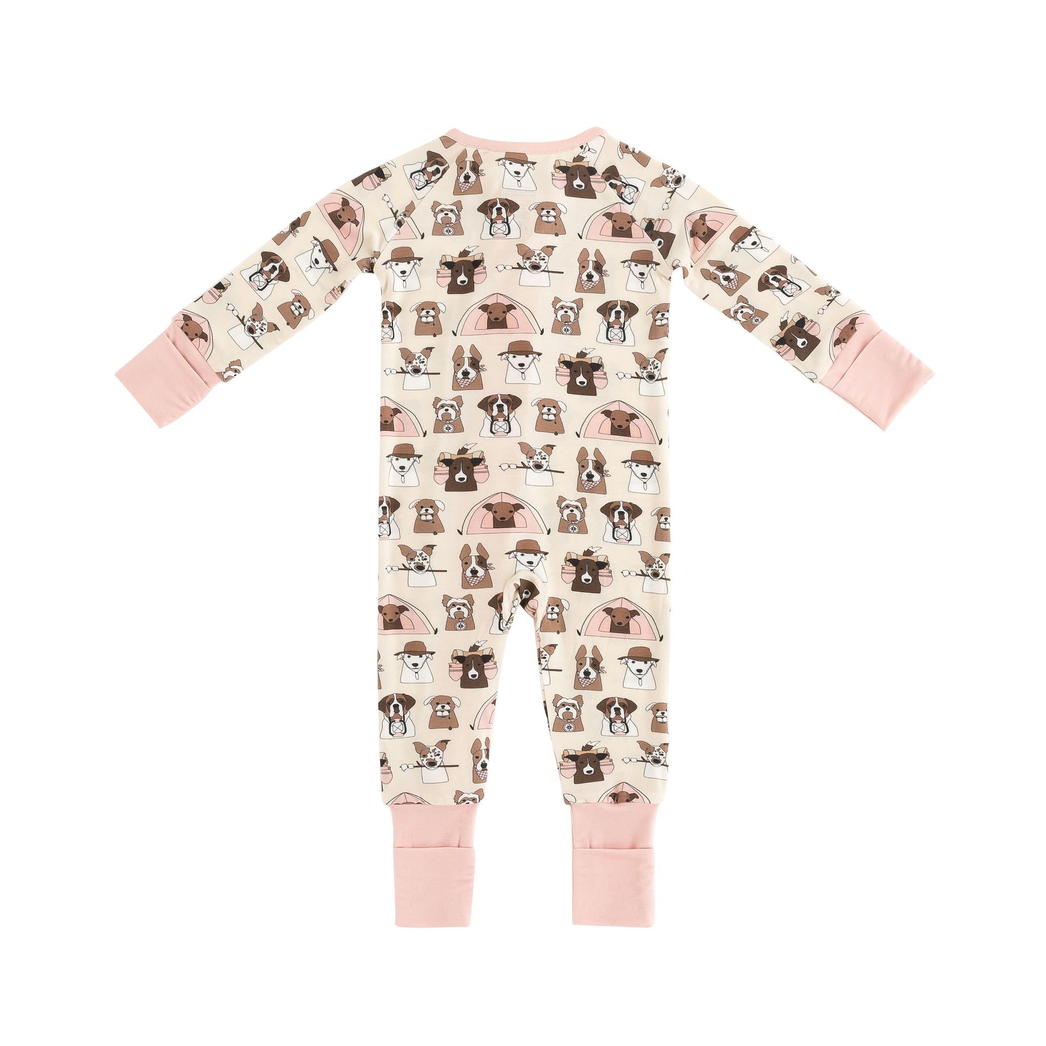 Camp Paws (Convertible Zip Footies) - Pink