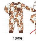 Brown Milk Cookie Print Romper