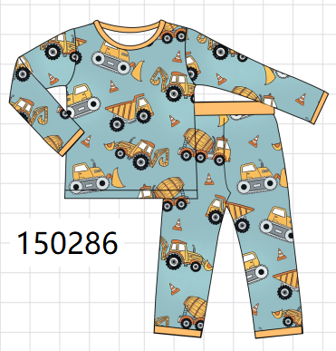 Construction Trucks Bamboo Pajama Set