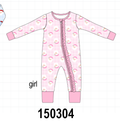 Pink Santa Zip Bamboo Romper
