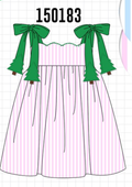 Pink Christmas Tree Embroidery Dress