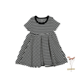 The Printed Short Sleeve Dress - Stripe