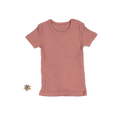 The Short Sleeve Tee - Rosewood Ribbed