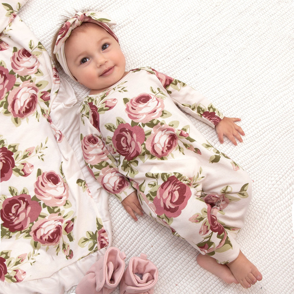 Baby Girl Floral Rose Cotton Romper